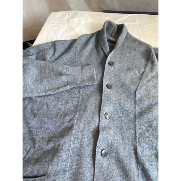 Men's Allsaints Spitafields Button Down Blue Wool Blend Clarence Cardigan-Size M - Picture 1 of 11